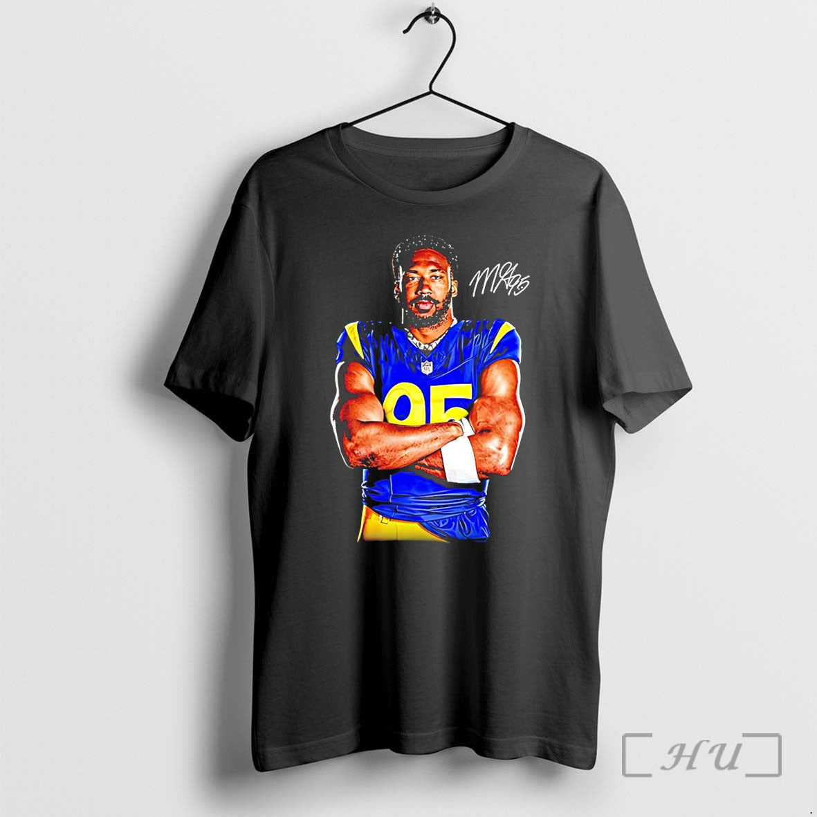 Officials Los Angeles Rams Myles Garrett Arm Crossed Pose Signature Tee Premium T Shirts Sweater