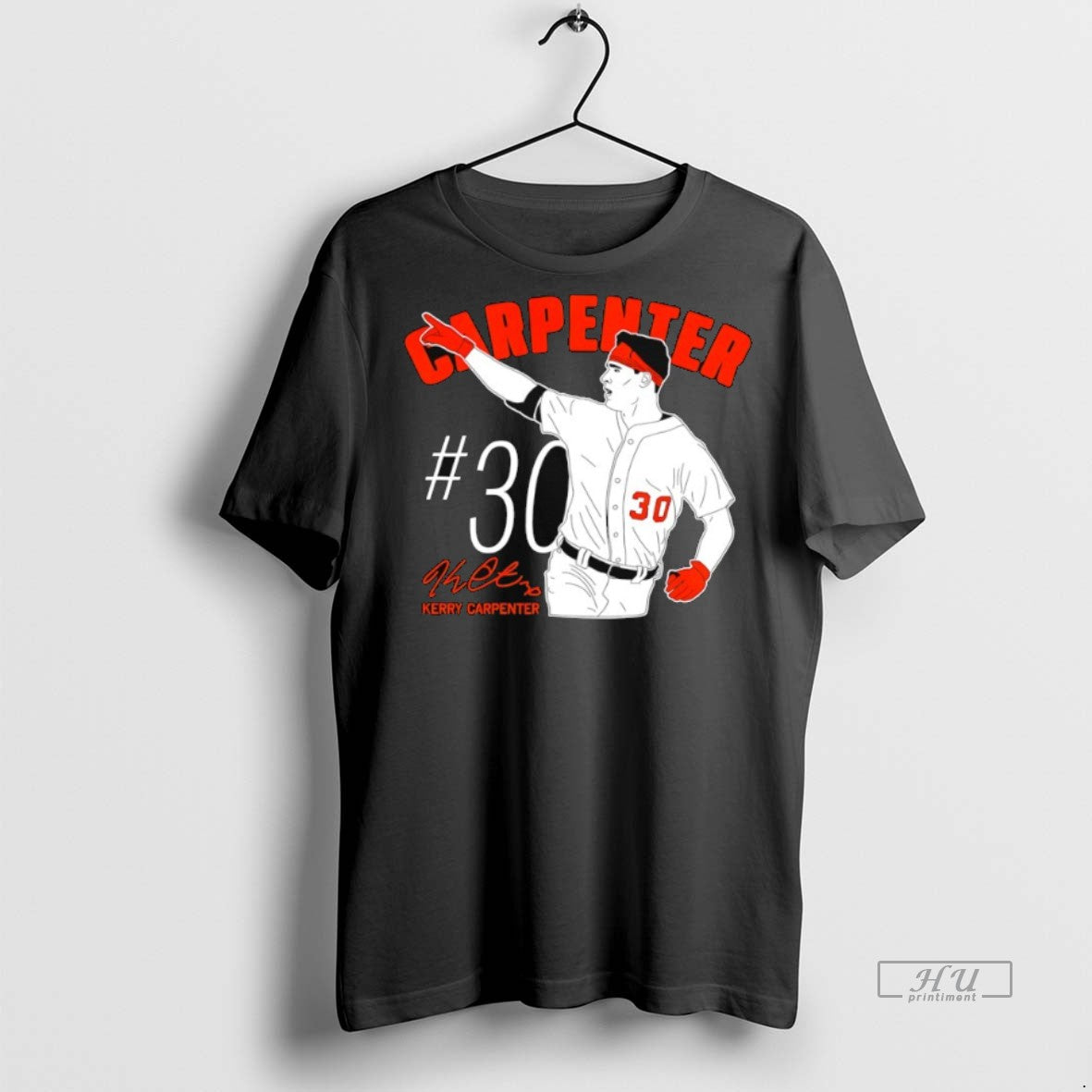 Officials Mlb Detroit Tigers Baseball Kerry Carpenter 30 Signature Tee Sweater