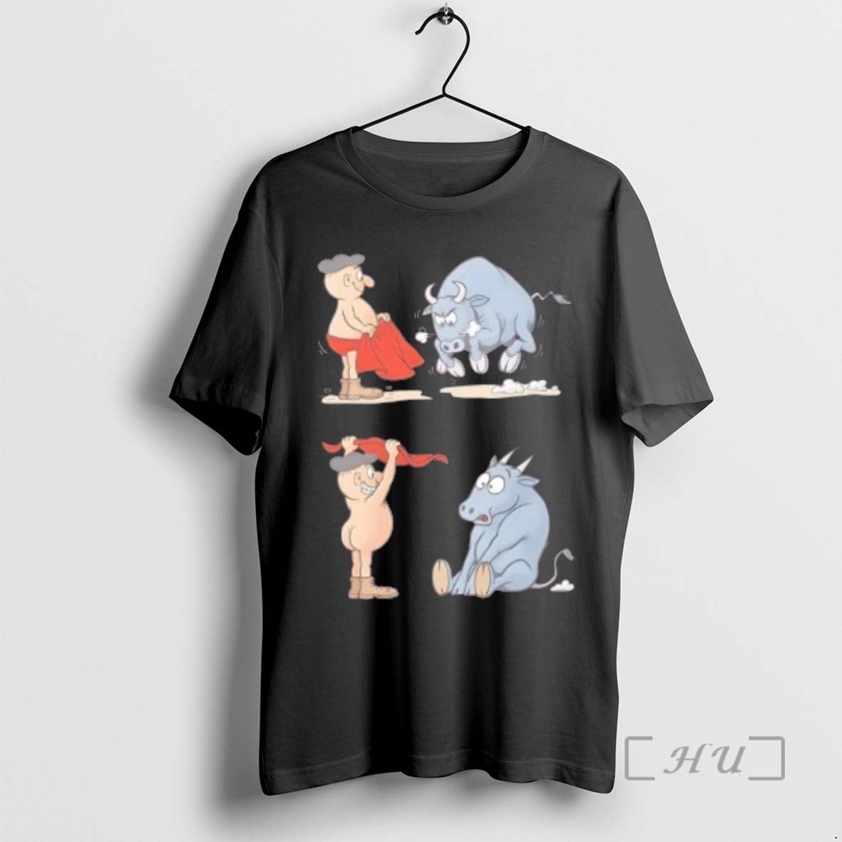 Officials Matador Bullfighter Naked Gag Cartoon T-Shirts, Hoodie, Sweatshirt | CoreVibeTees.com