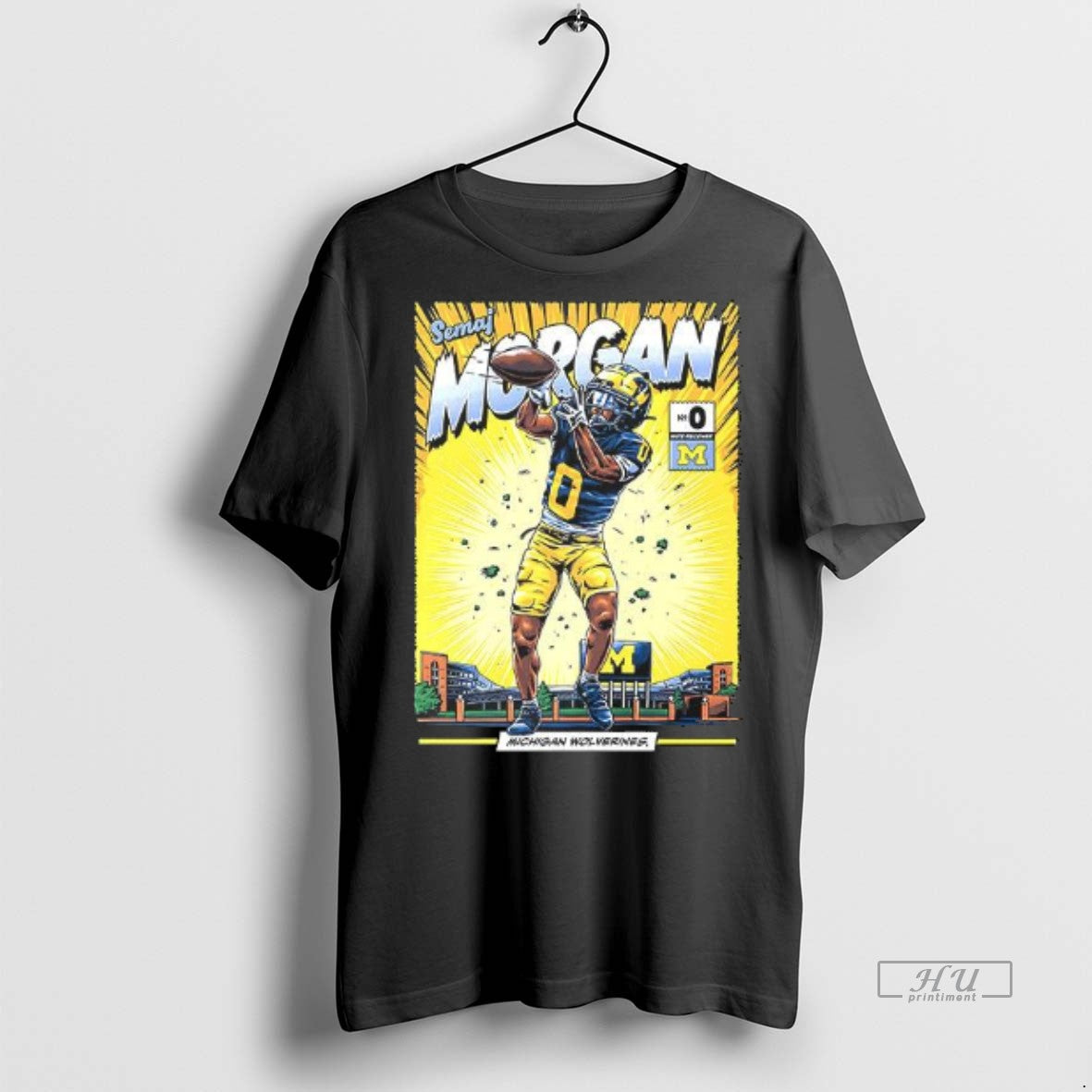 Officials Michigan Wolverines 0 Semaj Morgan Student Comic Tee Shirt Sweater