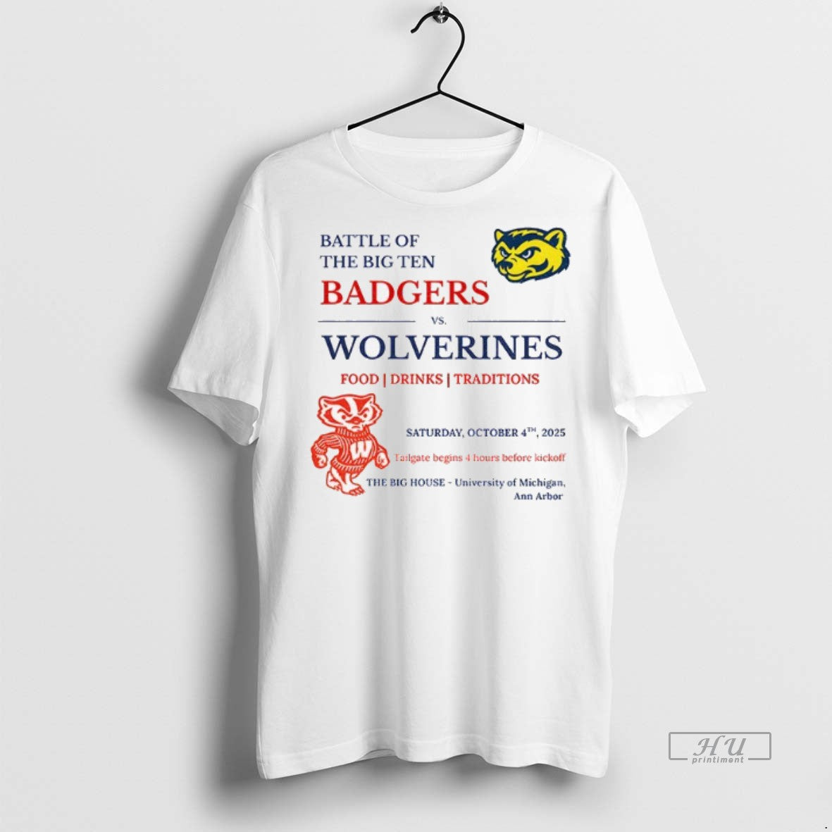 Officials Michigan Wolverines Vs Wisconsin Badgers Battle Of Big Ten Football Game Flyer