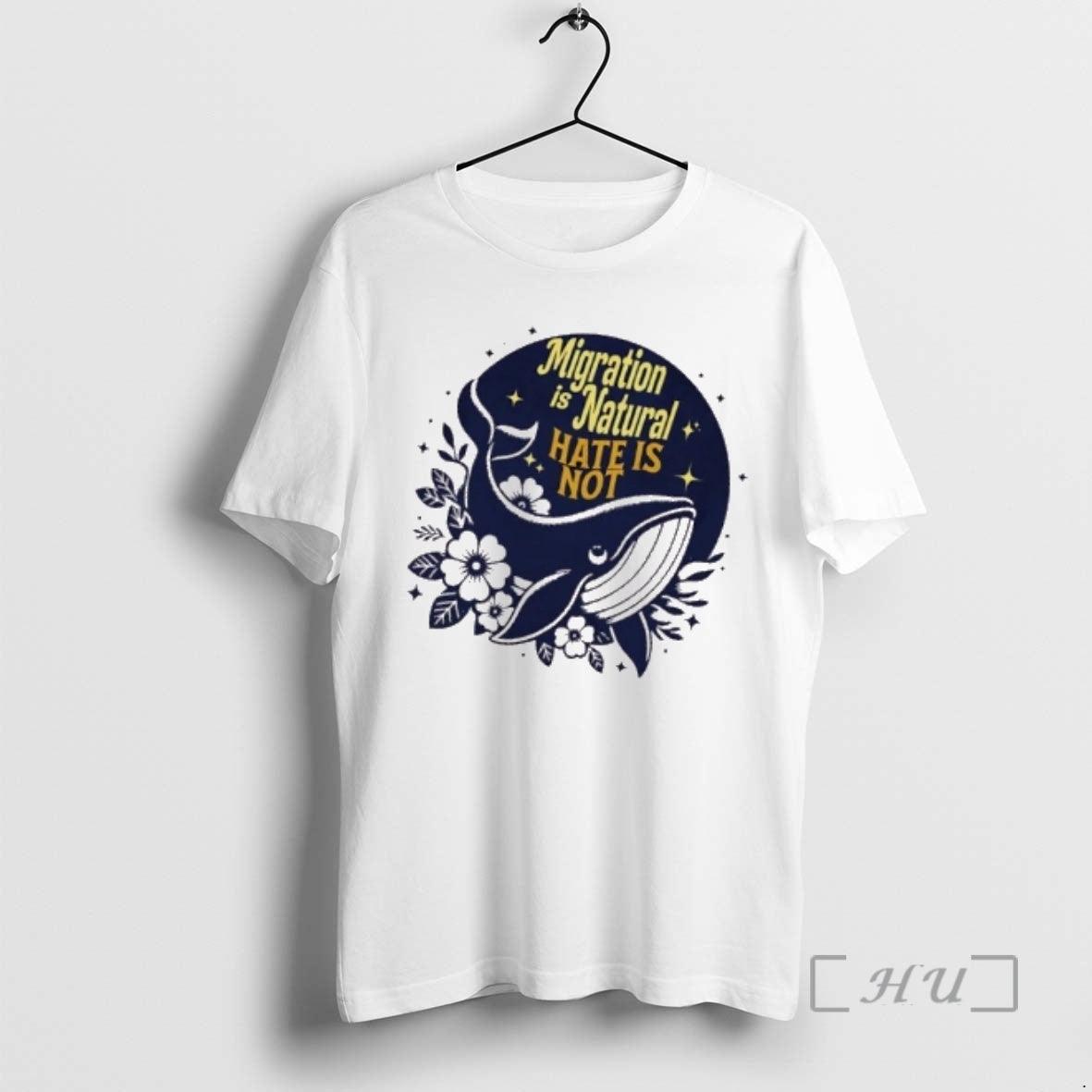 Officials Migration Is Natural Hate Is Not Floral T-Shirts, Hoodie, Sweatshirt | CoreVibeTees.com