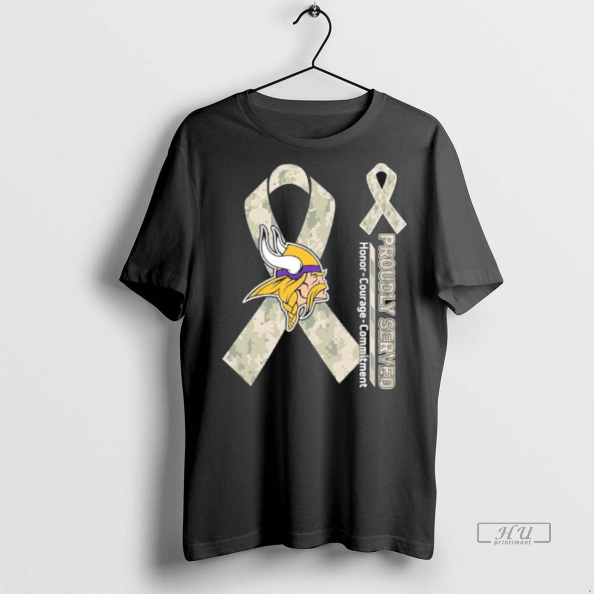 Officials Minnesota Vikings Proudly Served Honor Courage Commitment Tee Shirt Sweater