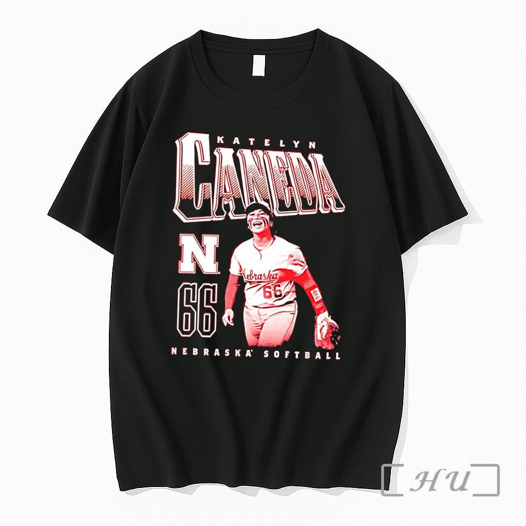 Officials Nebraska Softball Katelyn Caneda Number 66 Portrait Tee