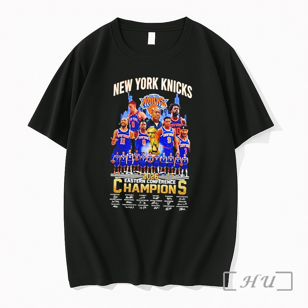 Officials New York Knicks 2026 Eastern Conference Champions Signatures Tee