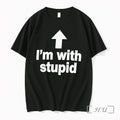 Officials Novelty Apparel I Am With Stupid Black