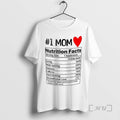 Officials Number 1 Mom Nutrition Facts T-Shirts, Hoodie, Sweatshirt | CoreVibeTees.com