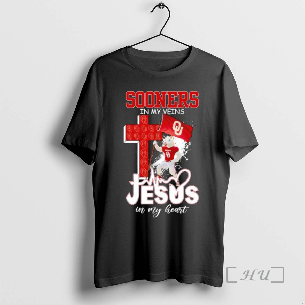 Officials Oklahoma Sooners In My Veins Jesus In My Heart Flag Premium T Shirts Sweater