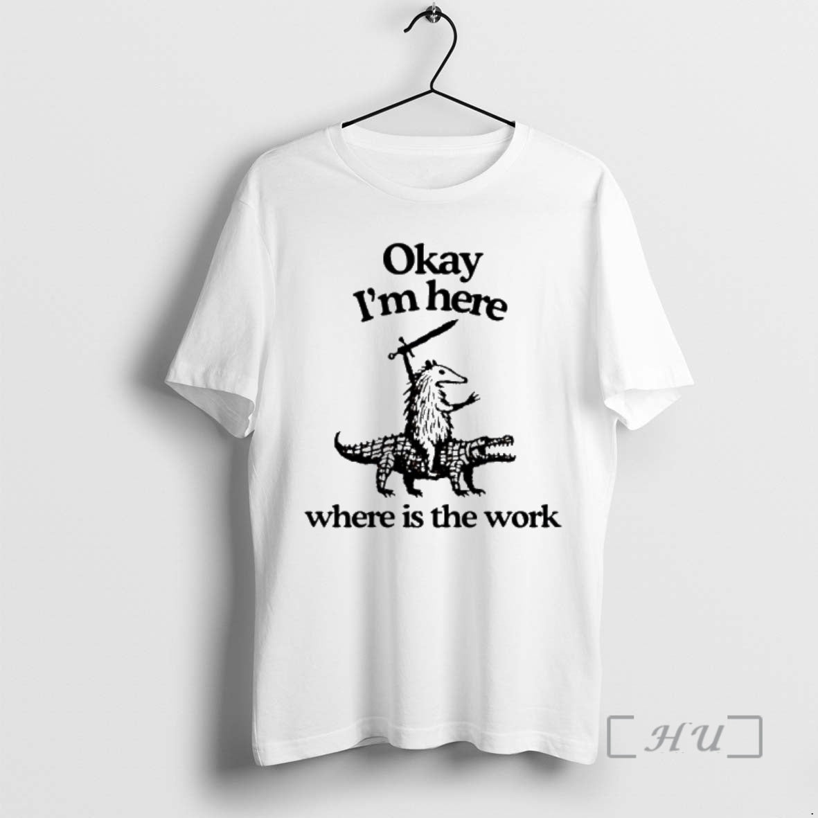 Officials Opossum Riding Crocodile Okay Im Here Where Is The Work Premium T Shirts Sweater Hoodie, Sweatshirt