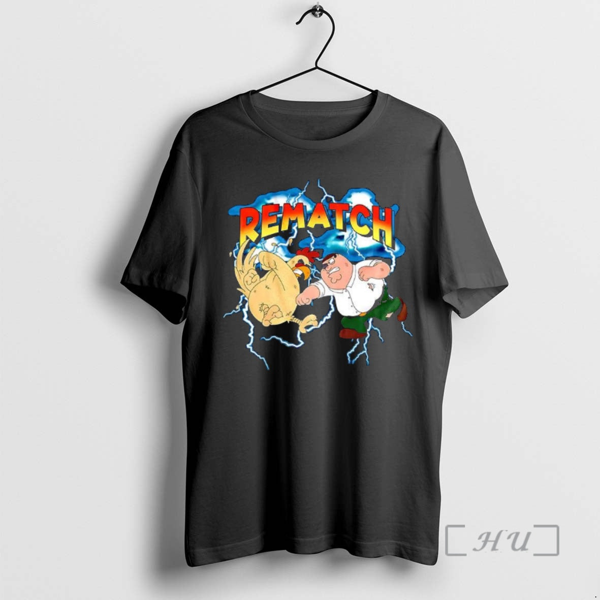 Officials Peter Griffin Vs Ernie The Giant Chicken Family Guy Fight Rematch Cartoon Premium T-Shirts, Hoodie, Sweatshirt