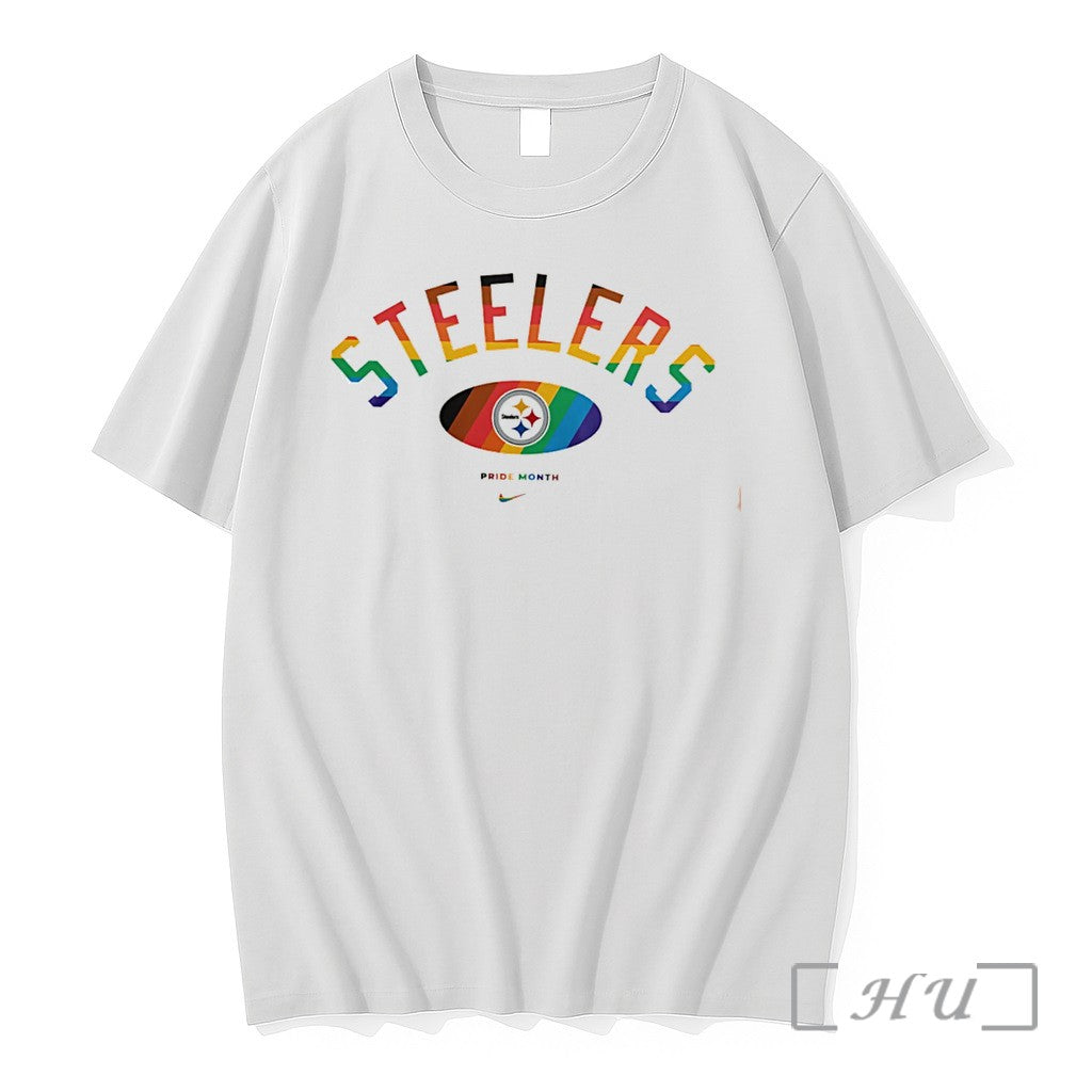 Officials Pittsburgh Steelers Pride Month Rainbow Logo Tee