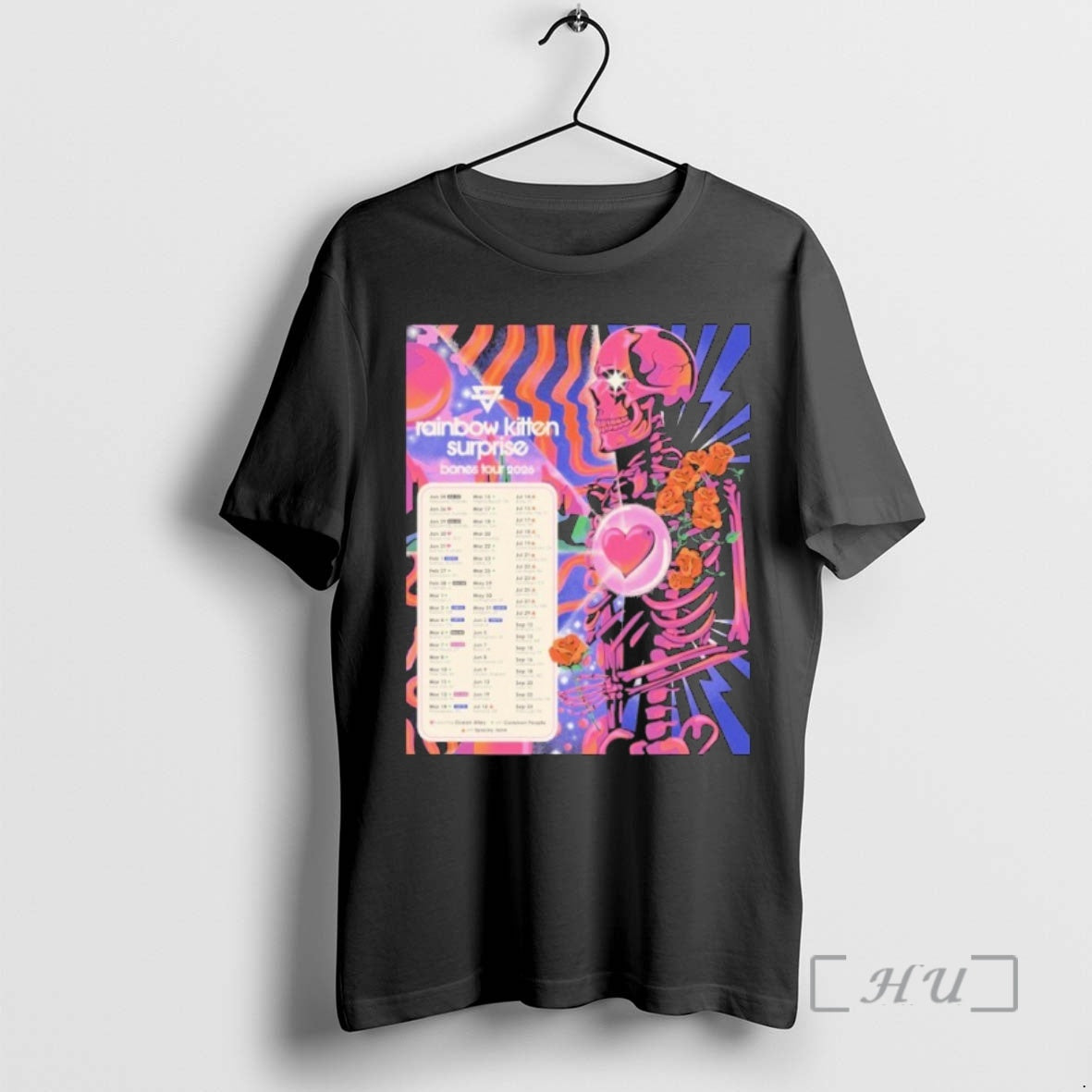 Officials Rainbow Kitten Surprise Bones Tour 2026 Skeleton Heart T-Shirts, Hoodie, Sweatshirt | CoreVibeTees.com