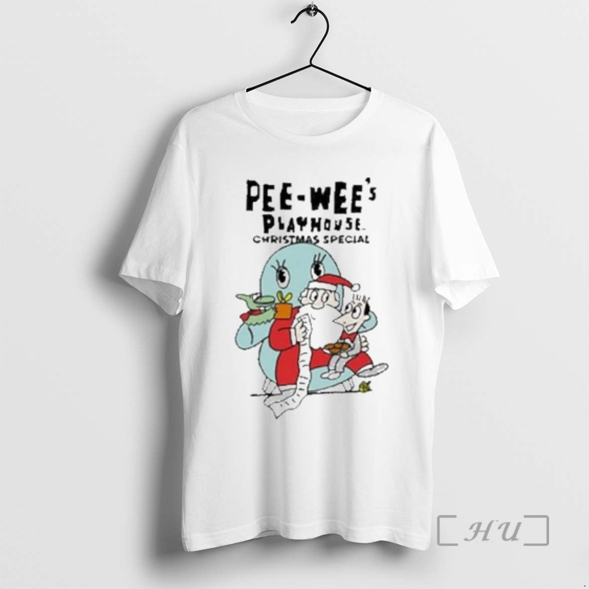Officials Retrokid Pee Wees Playhouse Christmas Circle White T-Shirts, Hoodie, Sweatshirt | CoreVibeTees.com