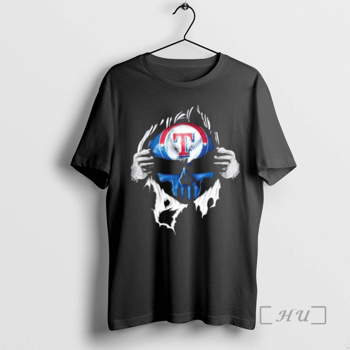 Officials Ripped From The Chest Skull Deep Texas Rangers Till The Grave Premium T Shirts Hoodie, Sweatshirt