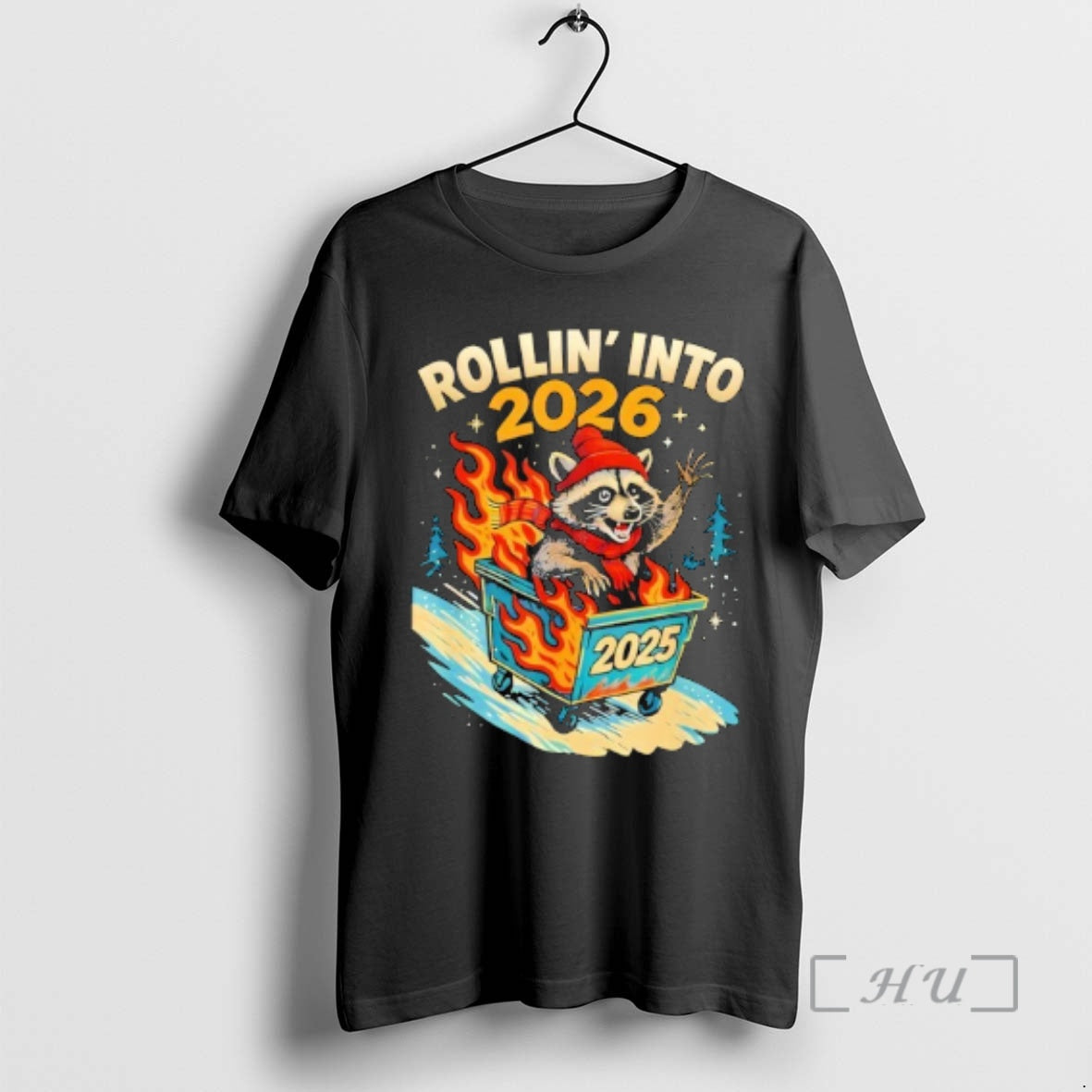 Officials Rollin Into 2026 Raccoon Dumpster Fire 2025 New Year T-Shirts, Hoodie, Sweatshirt | CoreVibeTees.com