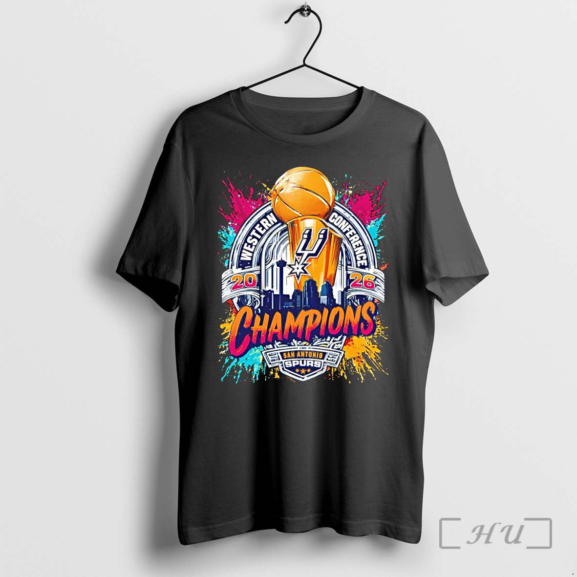 Officials San Antonio Spurs Basketball Trophy Apparel Western Conference 2026 Champions Premium T Shirts Sweater