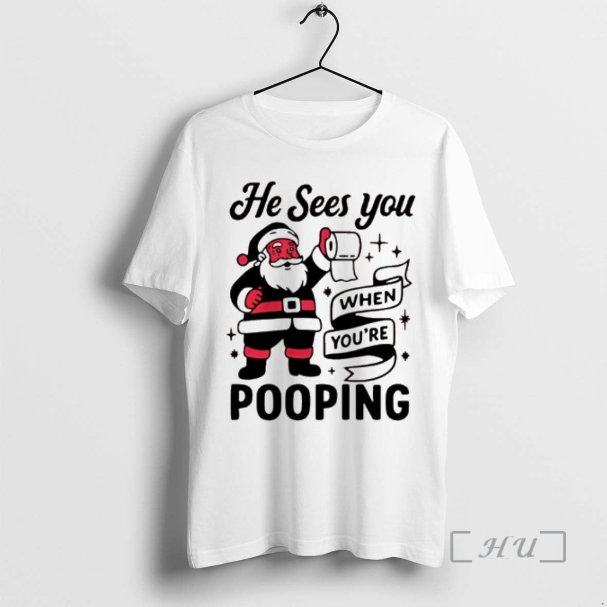 Officials Santa Claus He Sees You When Youre Pooping Christmas T-Shirts, Hoodie, Sweatshirt | CoreVibeTees.com