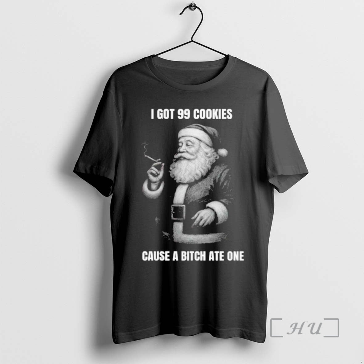Officials Santa Claus Smoking I Got 99 Cookies Cause A Bitch Ate One Premium T-Shirts, Hoodie, Sweatshirt | CoreVibeTees.com