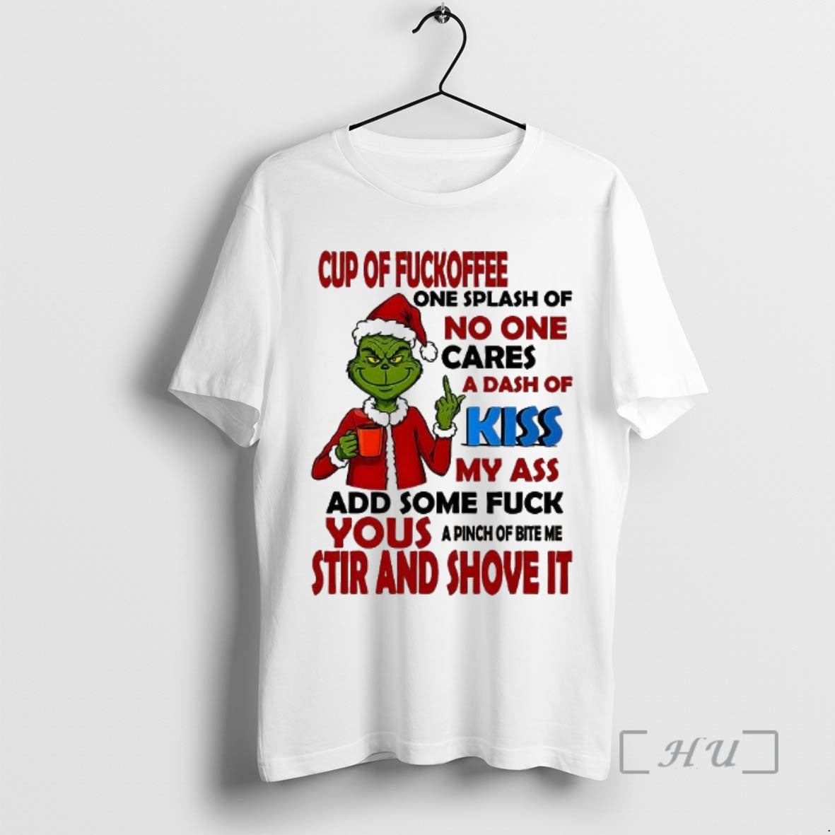 Officials Santa Grinch Cup Of Fuckoffee One Splash Of No One Premium T Shirts Sweater Hoodie, Sweatshirt | CoreVibeTees.com