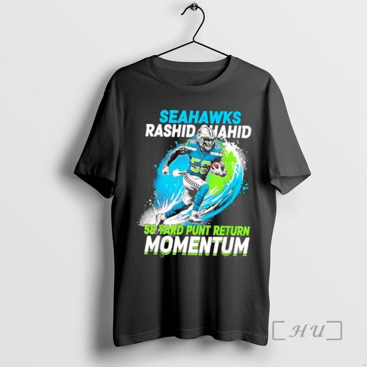 Officials Seahawks Rashid Shaheed 58 Yard Punt Return Momentum T-Shirts, Hoodie, Sweatshirt | CoreVibeTees.com