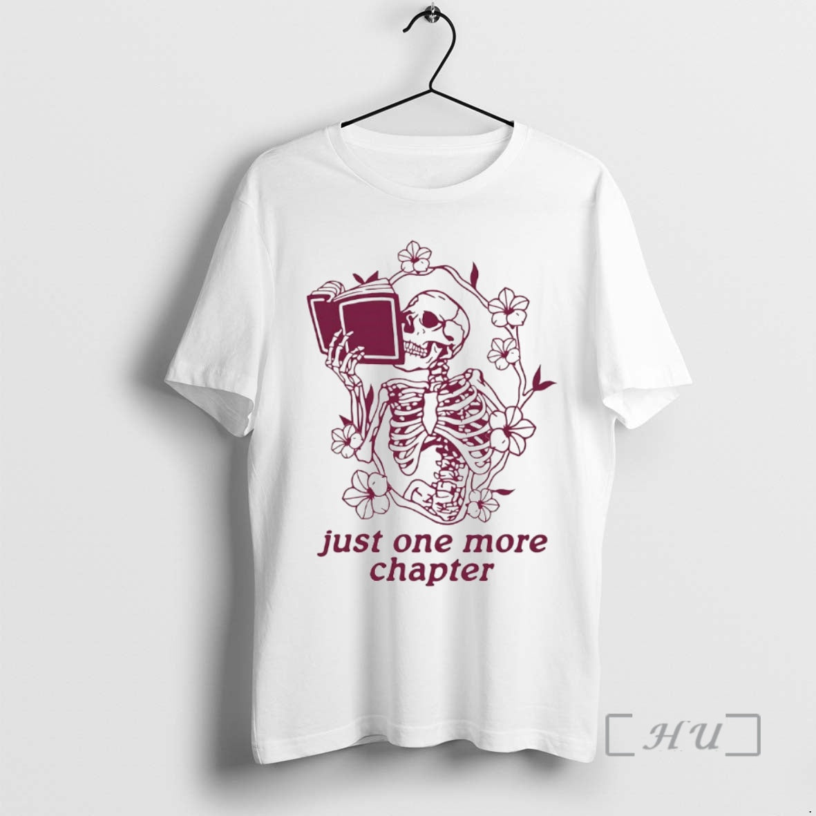 Officials Skeleton Flower Reading Book Just One More Chapter T-Shirts, Hoodie, Sweatshirt | CoreVibeTees.com