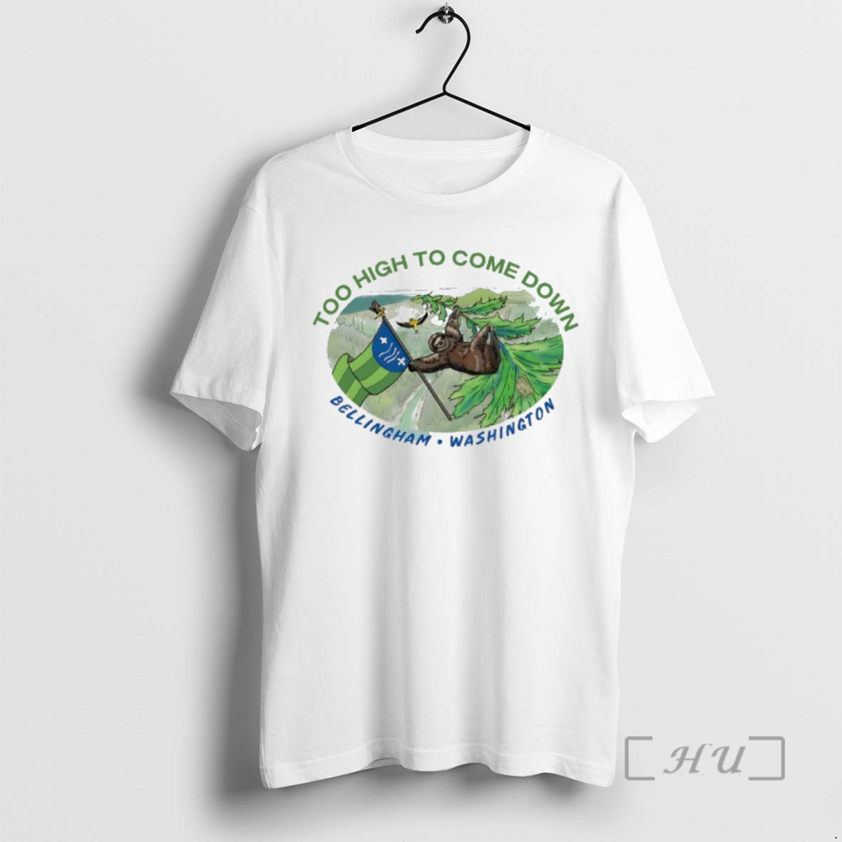 Officials Sloth Too High To Come Down Bellingham Washington T-Shirts, Hoodie, Sweatshirt | CoreVibeTees.com