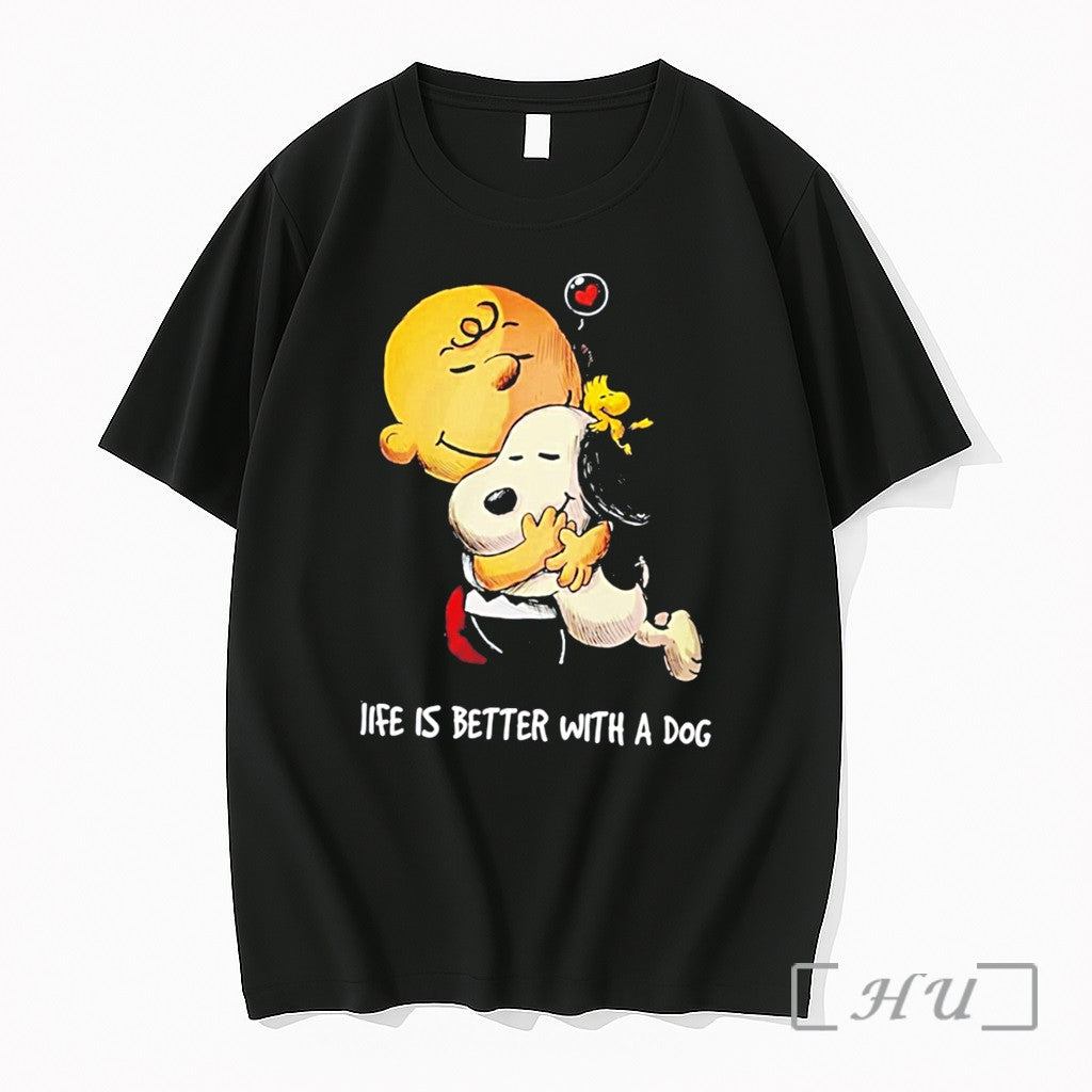 Officials Snoopy And Charlie Brown Life Is Better With A Dog Tee Premium T Shirts