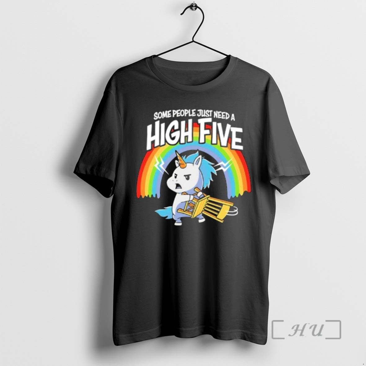 Officials Some People Just Need A High Five Unicorn Metal Chair Premium T Shirts Sweater Hoodie, Sweatshirt