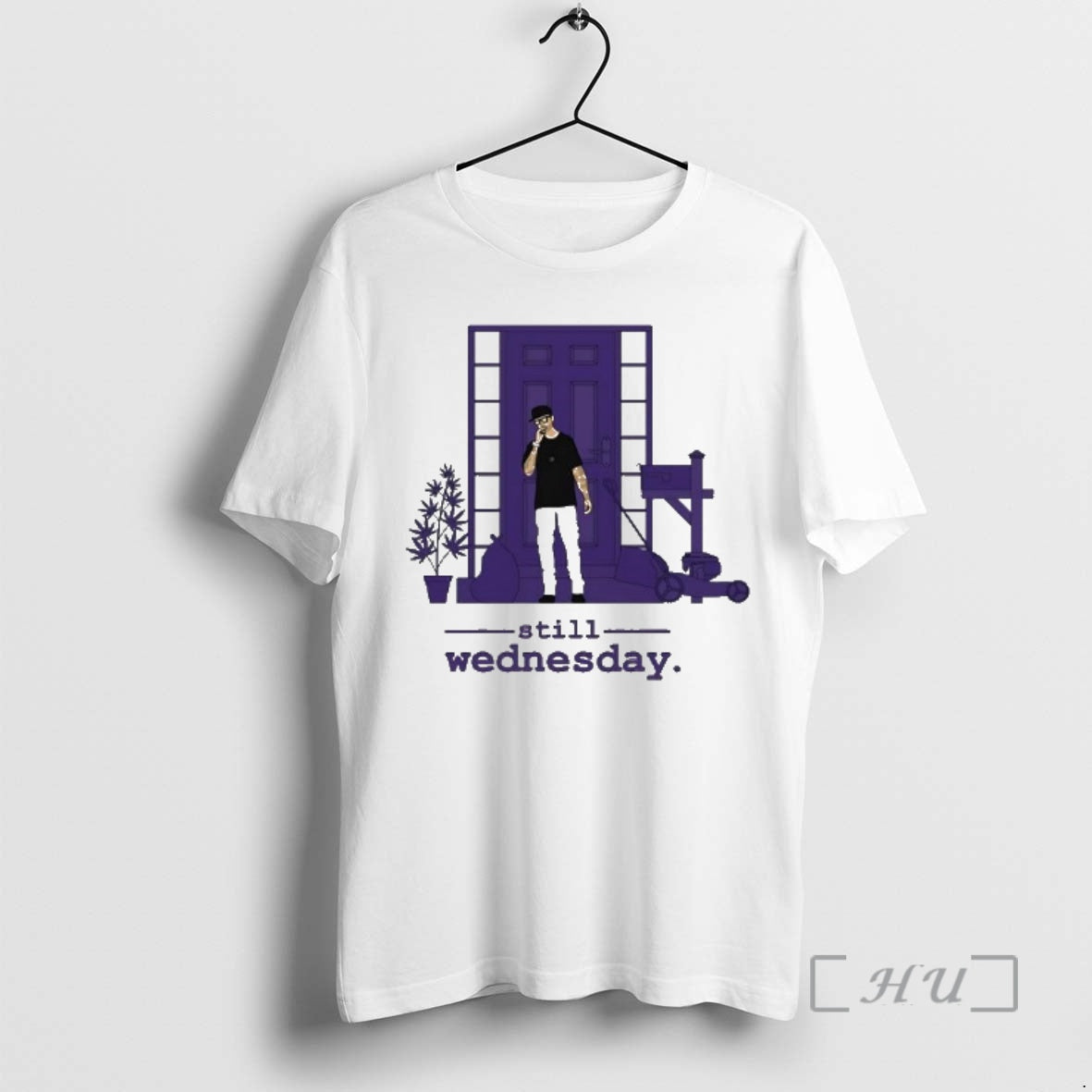 Officials Still Wednesday Man Smoking In Front Of Purple House T-Shirts, Hoodie, Sweatshirt | CoreVibeTees.com