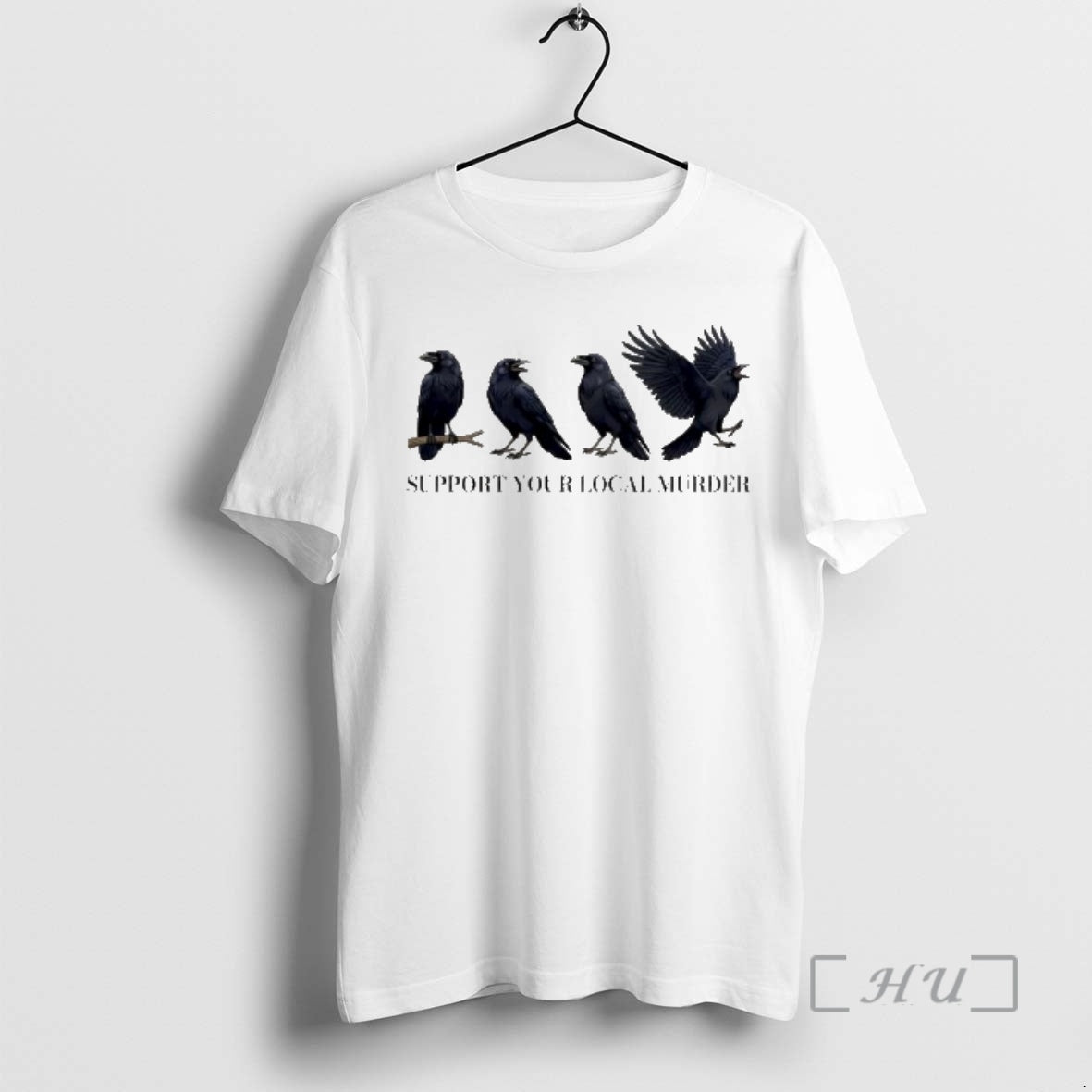 Officials Support Your Local Murder Crow Bird Raven Illustration Graphic T-Shirts, Hoodie, Sweatshirt | CoreVibeTees.com