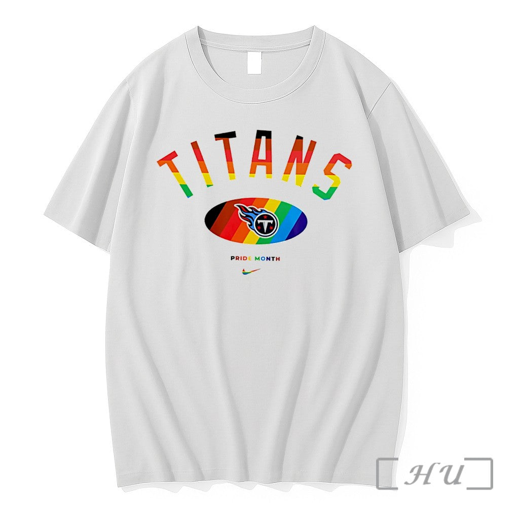 Officials Tennessee Titans Pride Month Rainbow Logo Tee