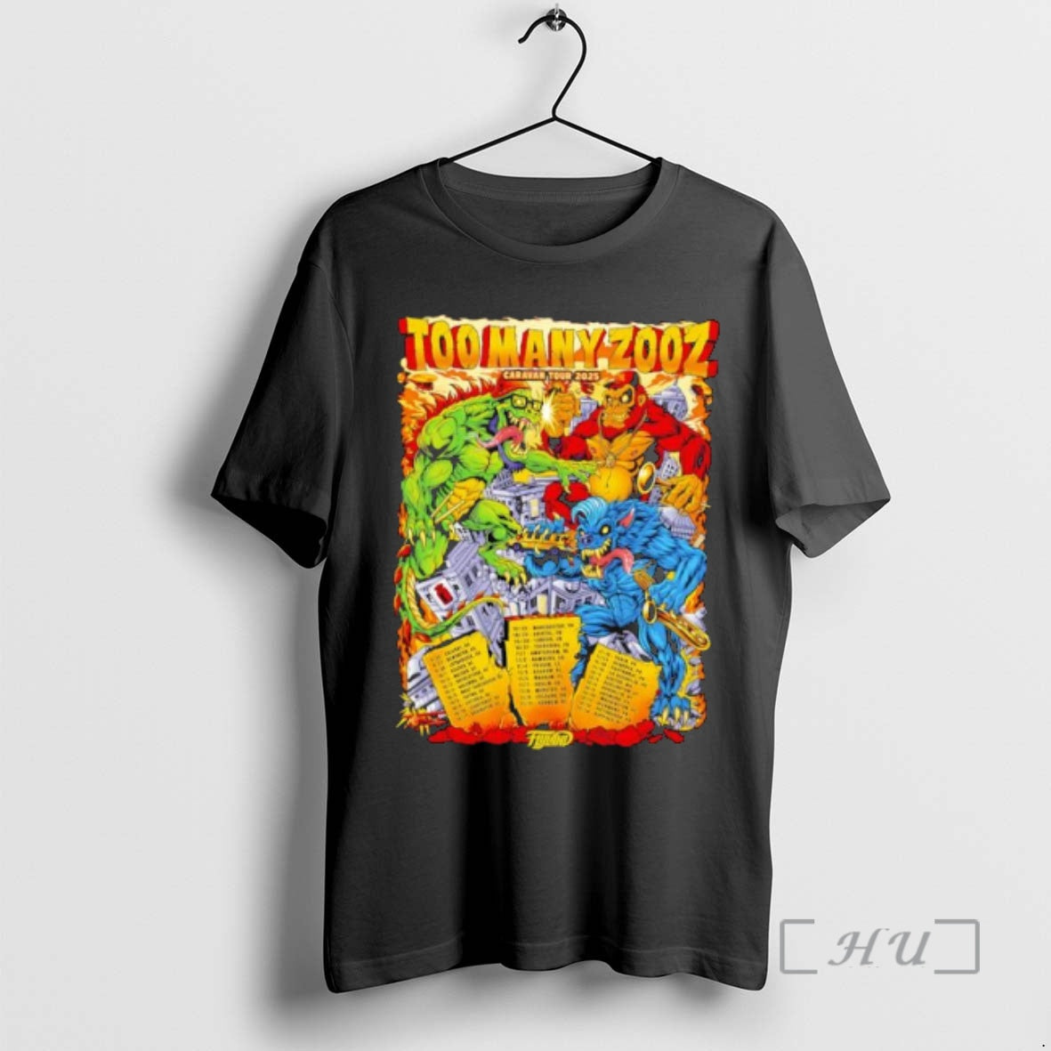 Officials Too Many Zooz Caravan Tour 2025 Monster Band Illustration T-Shirts, Hoodie, Sweatshirt | CoreVibeTees.com