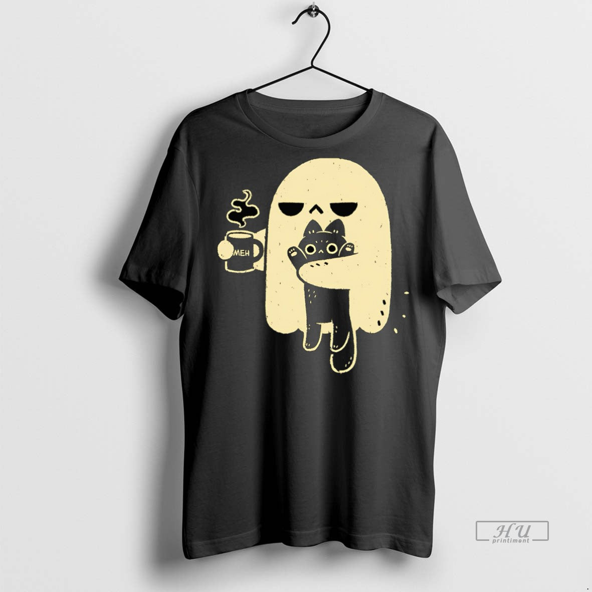 Officials Trending Cute Ghost Holding Cat Tee Shirt Sweater