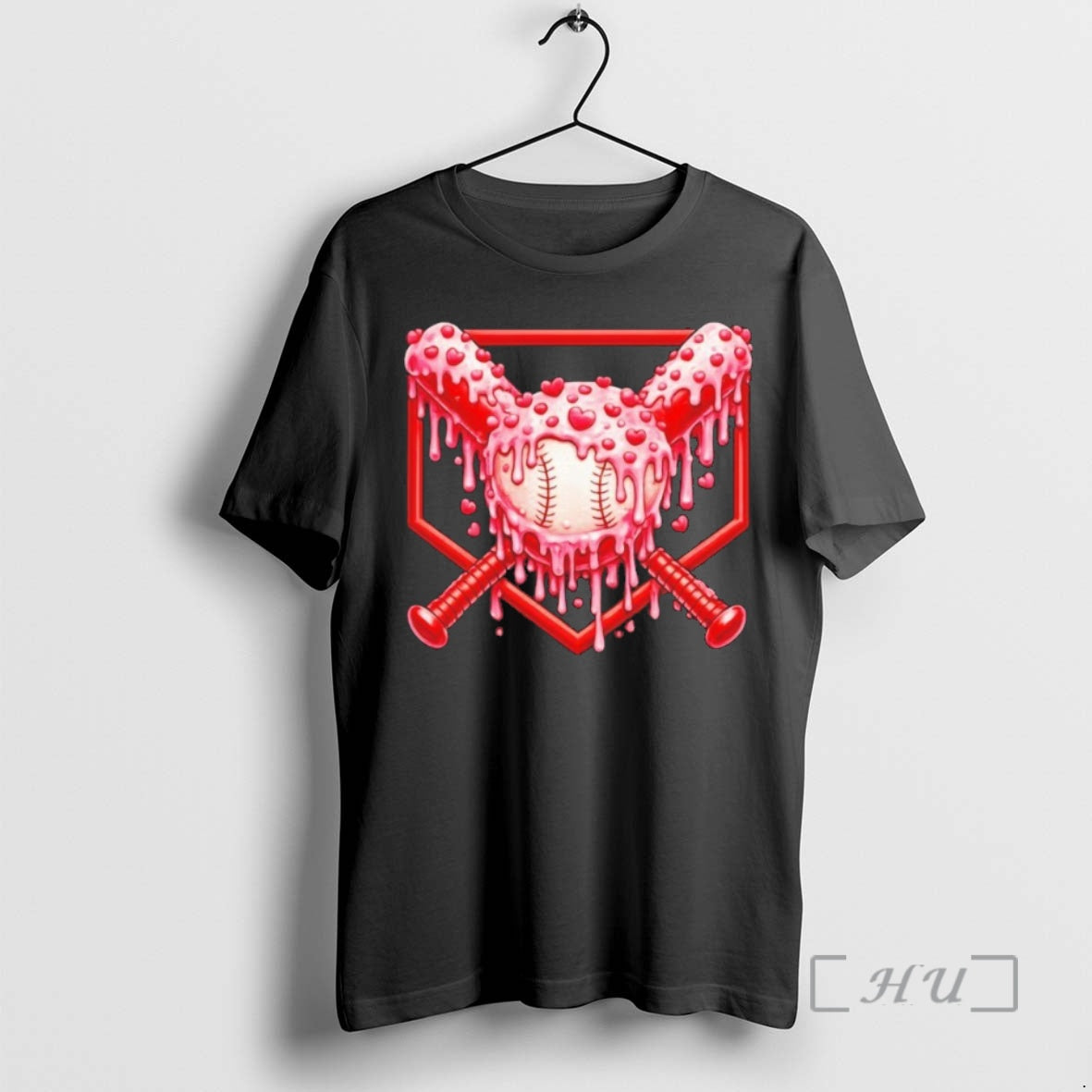 Officials Valentines Day Love Baseball Ice Cream Drip Heart T-Shirts, Hoodie, Sweatshirt | CoreVibeTees.com