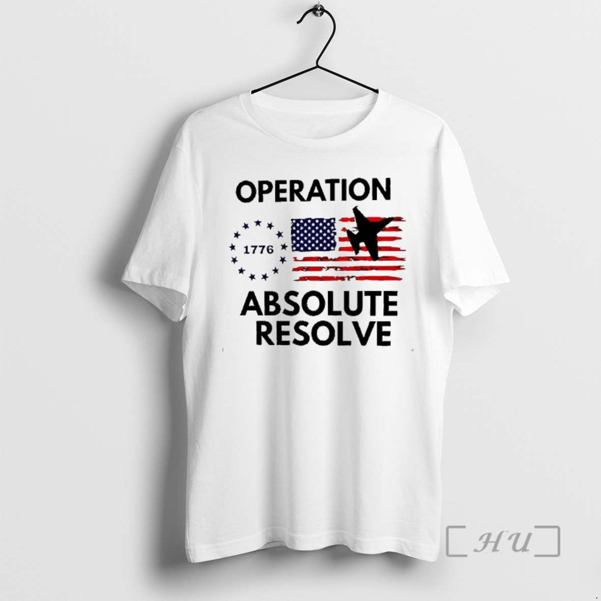Officials Venezuela 2026 Operation Absolute Resolve 1776 American Flag Silhouette Of A Fighter Jet Premium T-Shirts,...