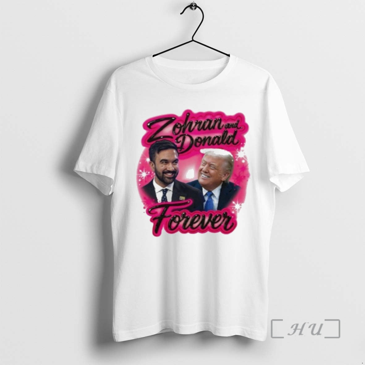 Officials Zohran Mamdani And Donald Trump Forever Airbrush Premium T Shirts Sweater Hoodie 2 Sweatshirt | CoreVibeTees.com