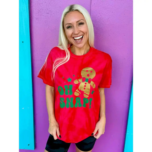 Oh Snap Gingerbread Tie-Dye Tee