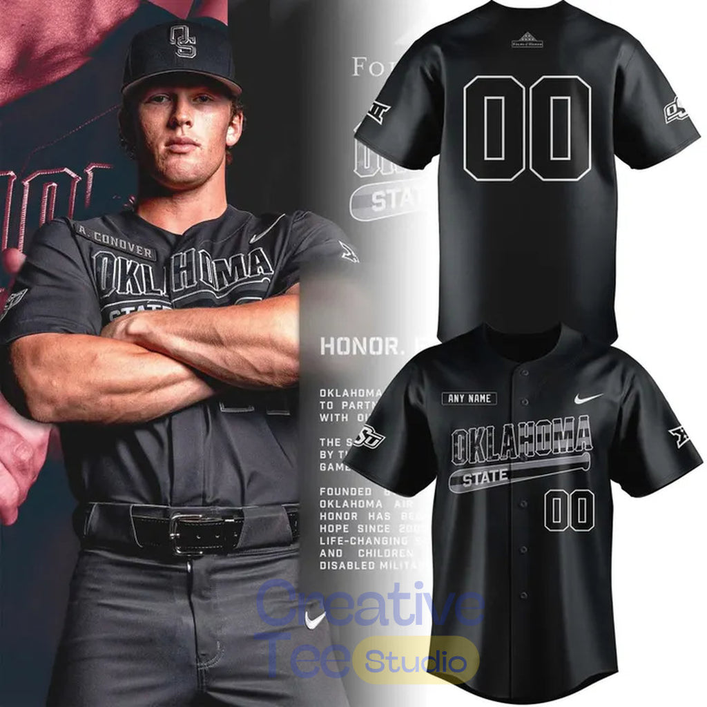 Oklahoma State Cowboys “Salute to Service” Custom Baseball Jersey