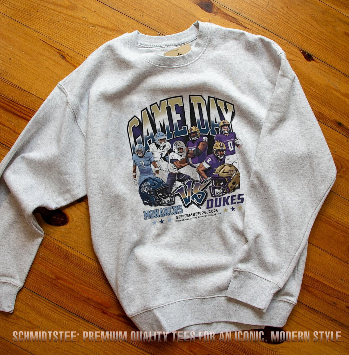 Old Dominion Universiry ODU Monarchs vs JMU Dukes Game Day graphic shirt
