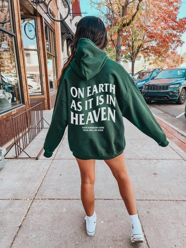 On Earth As It Is In Heaven Christian Hoodie Christian Sweatshirt Jesus Hoodie Trendy Hoodie Bible Verse Shirt Aesthetic Hoodie  T-shirt, sweater and Hoodie