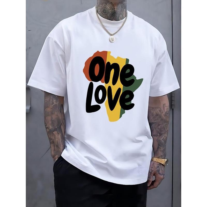 One Love Letter Graphic Tee - Stylish Mens Short Sleeve T-Shirt with Elastic Crew Neck - Super Comfortable for Outdoor Adventures Made in USAstyle{n002}2