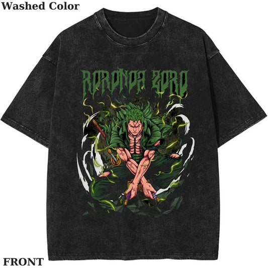One Piece Roronoa Zoro Vintage Graphic Tee, Anime One Piece Shirt, vintage clothing, Womenswear Cotton Top Streetwear Shortsleeve Gamis