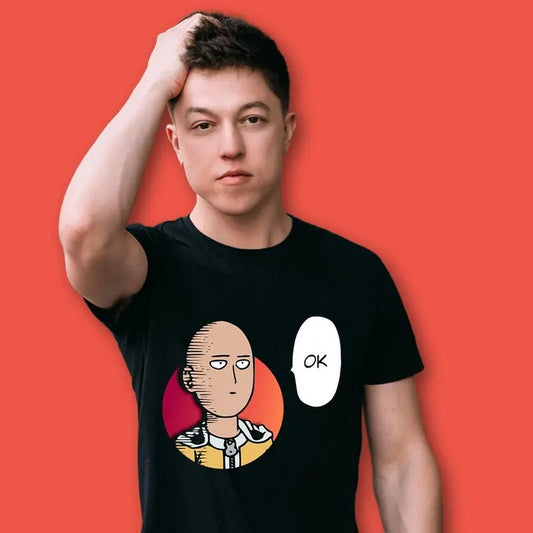 One Punch Man Saitama OK Shirt Anime Crewneck Cotton Sweatshirt, Hoodie, Comfort Colors