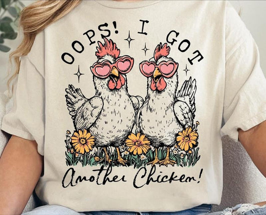 Oops I Got Another Chicken Shirt, Funny Farm Animal, Rustic Farmhouse, Trendy Chicken Lover Shirt, Cute Country Floral Hen Shirt