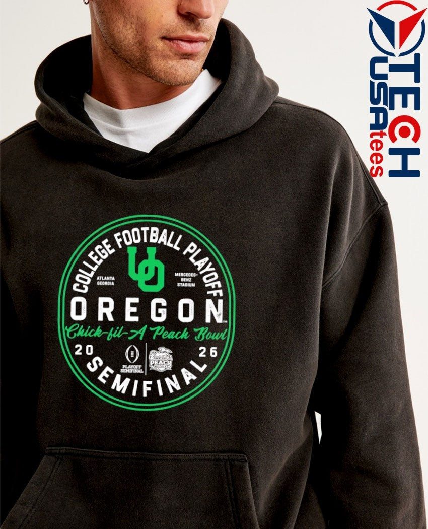 Oregon Duck Chick-fil-A Peach Bowl Bound 2026 College Football Playoff Semifinal logo shirt