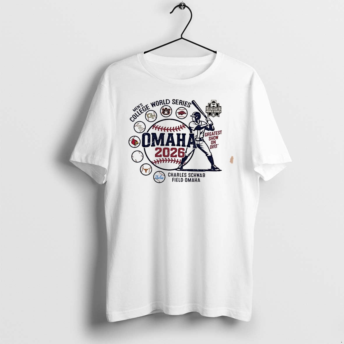 Original 2026 Ncaa Mens College World Series 8 Team Omaha Heat Logos Tee Tshirts