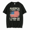 Original American Flag Birthday America Turns 250 I Turn 50 1776 1976 2026 Tshirts