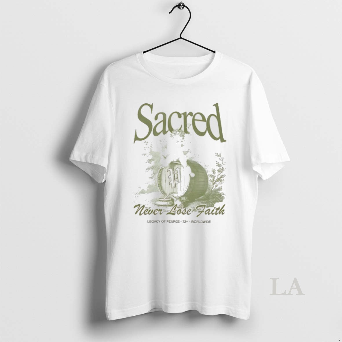 Original Bacchus On A Barrel Sacred Never Lose Faith T-Shirts, Hoodie, Sweatshirt | CoreVibeTees.com