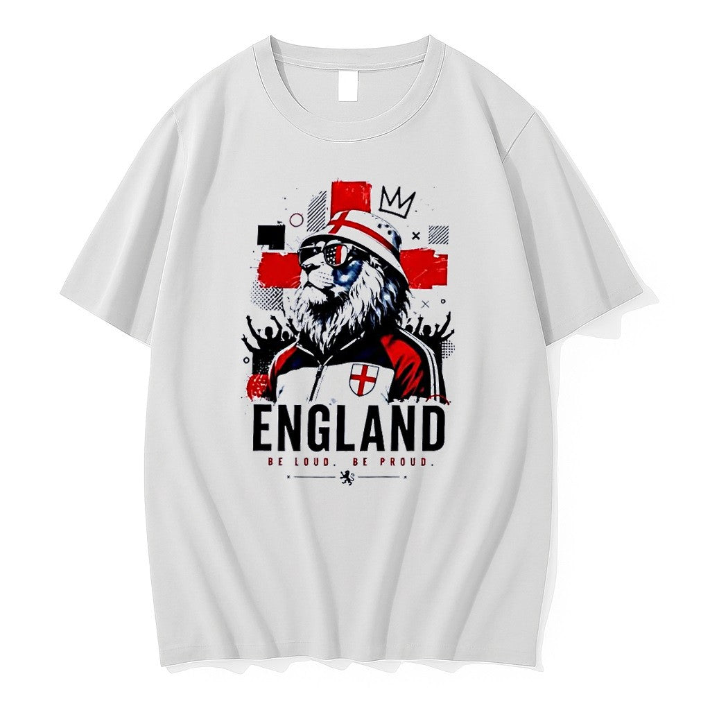 Original Be Loud Be Proud England Lion Football White Tshirts Jpg