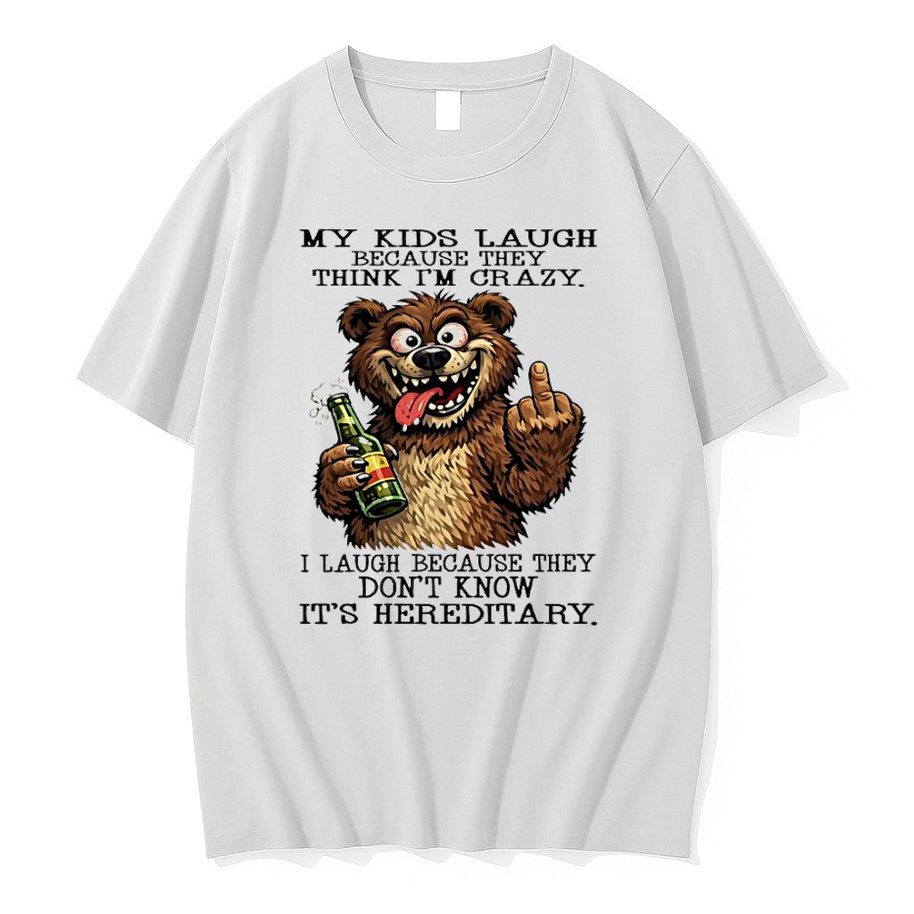 Original Bears Middle Fingers Beer My Kids Laugh Because They Think Im Crazy Tshirts